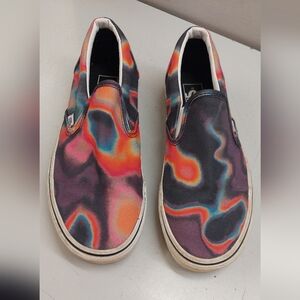 Vans Psychedelic Pattern Slip-Ons Sneakers VANS shoes Men Sz 7.5 Women Sz 9 (C)